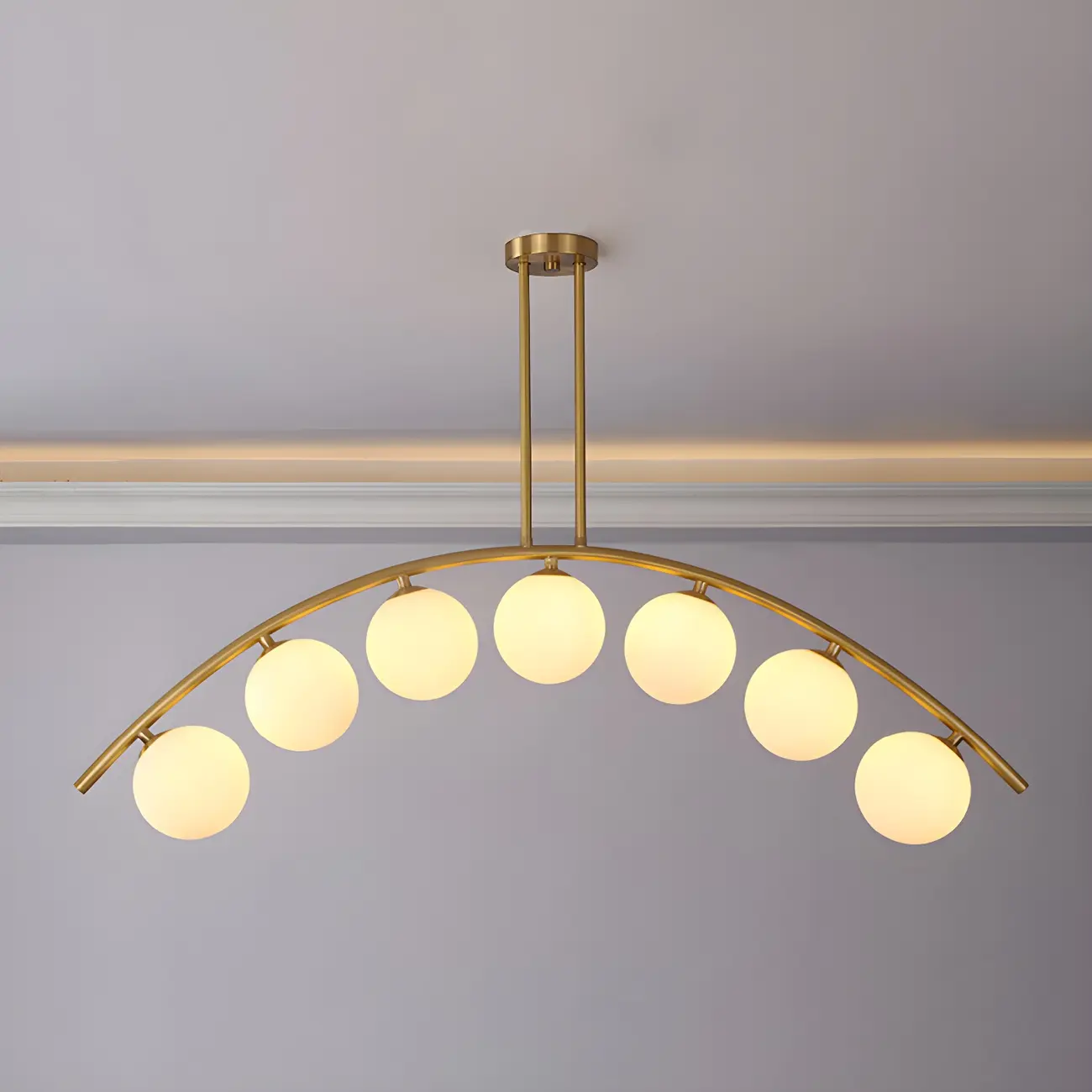 Trendy Modern Gold Arc Multi-Light Island Pendant
