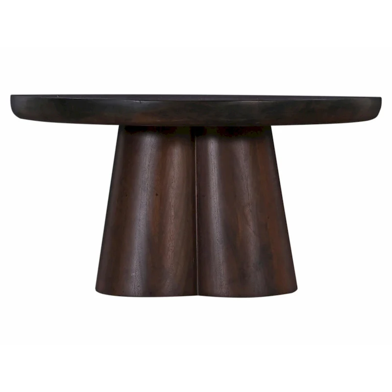 Senna 31 in. Wood Round Pedestal Coffee Table