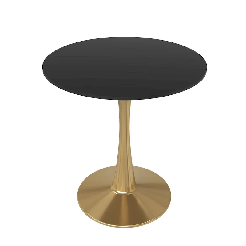 Bristol 24   Round Dining Table for 4 with MDF Tabletop in Gold Steel Base for Kitchen & Dining Room