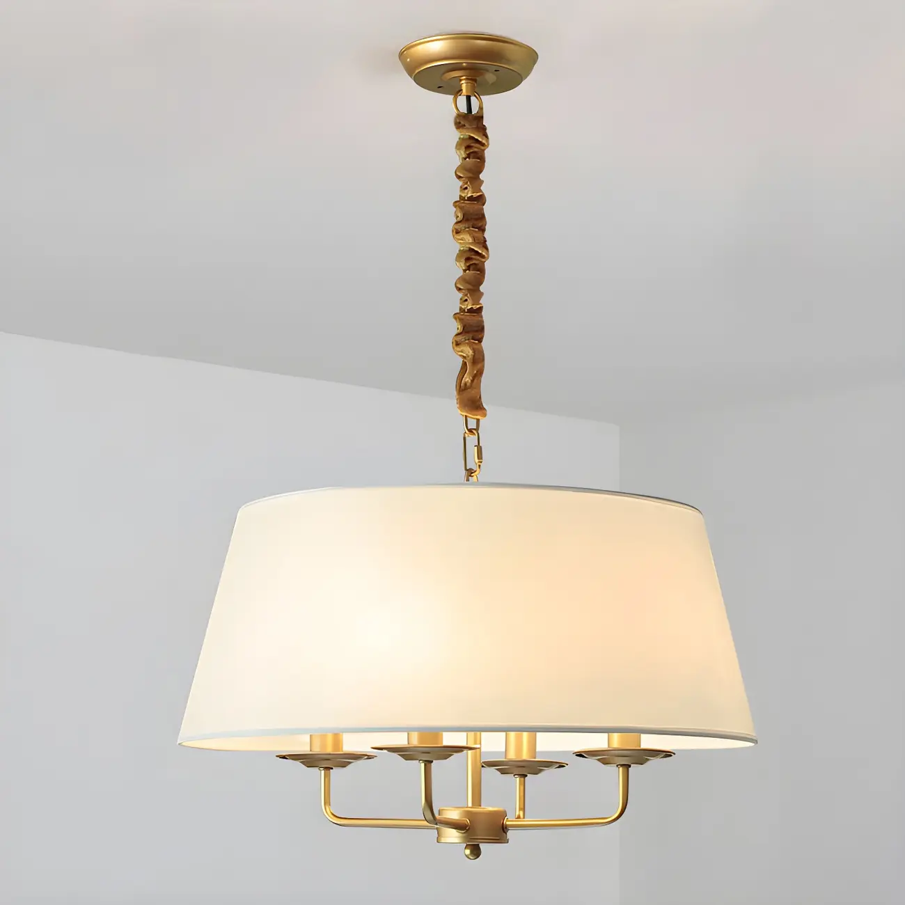 Gold Drum Metal Modern Chic Structure Chandelier