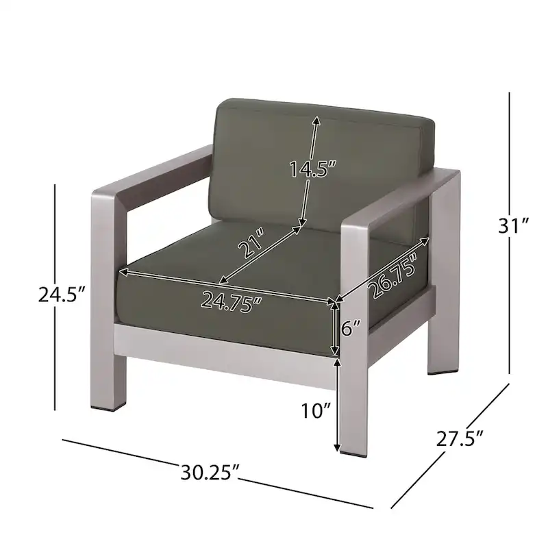 Amata Outdoor Modern 4 Seater Aluminum Chat Set with Fire Pit and Tank Holder by Christopher Knight Home