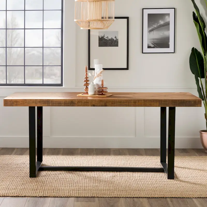 Distressed Pine Wood Dining Table 72