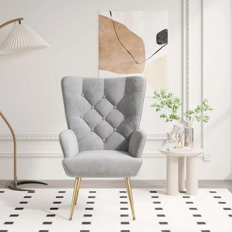 Modern Velvet Fabric Upholstered Chair