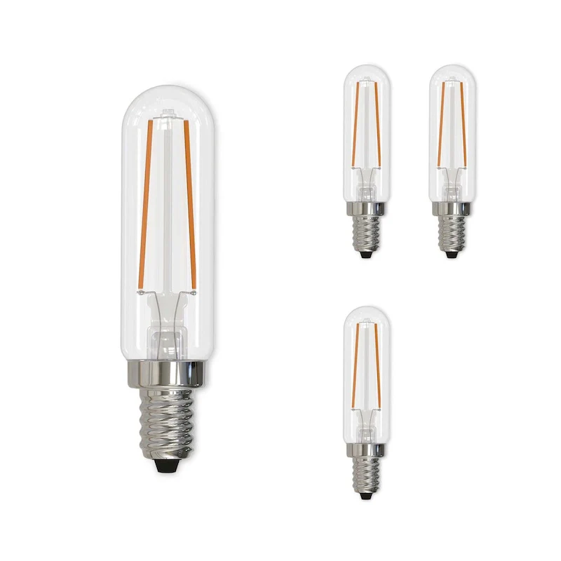 Bulbrite Pack of (4) 2.5 Watt Dimmable Clear Filament T6 Candelabra (E12) LED Bulb