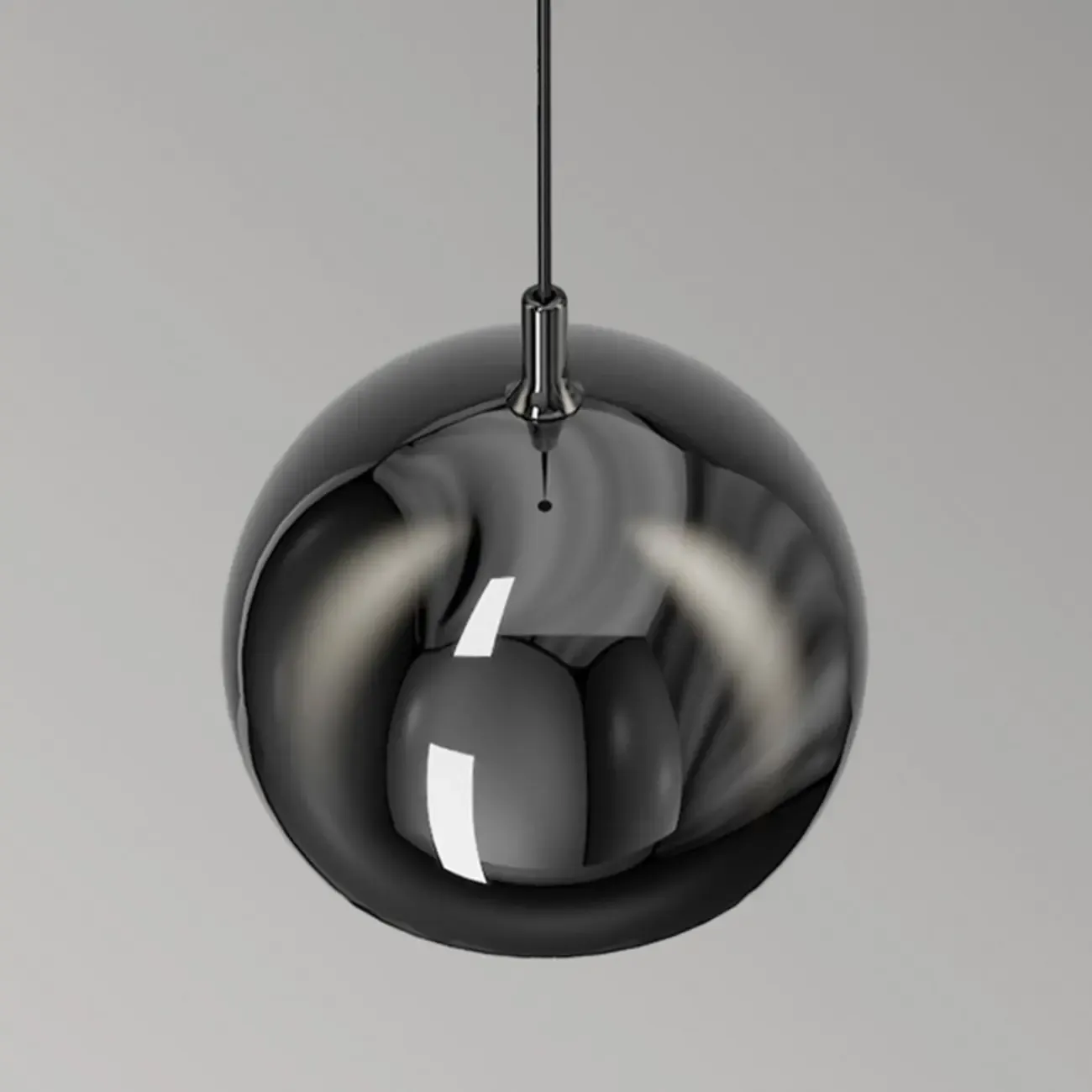 Modern Chrome Metal Globe Pendant Light Warm LED