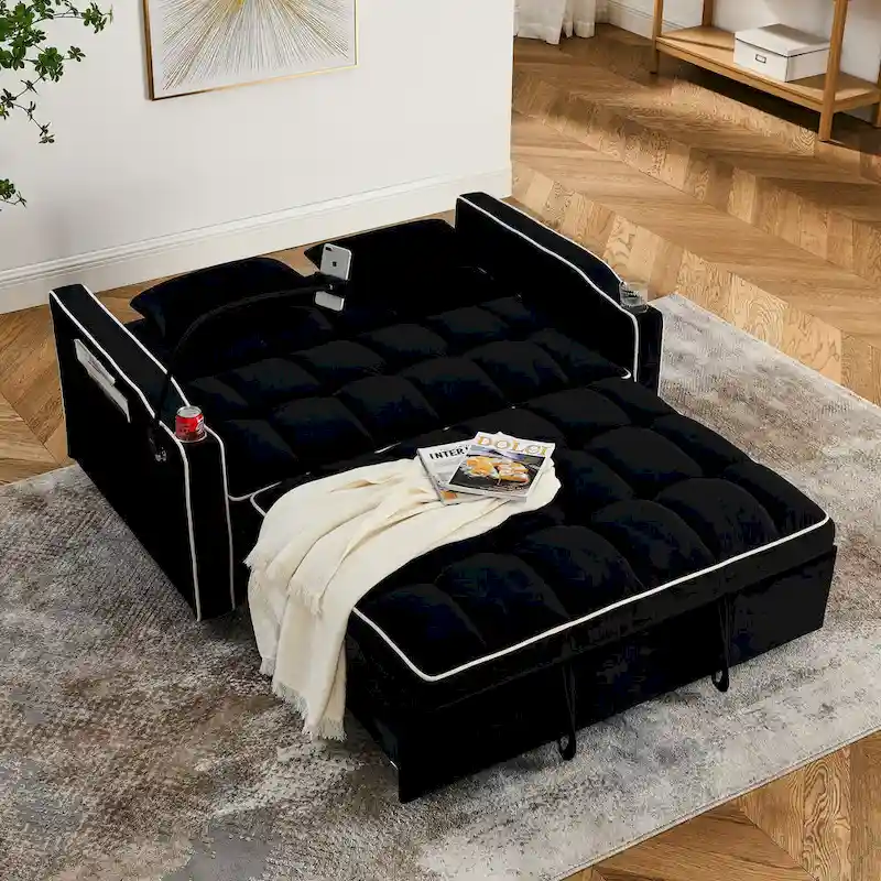 55.51 inch versatile foldable sofa bed in 3 lengths