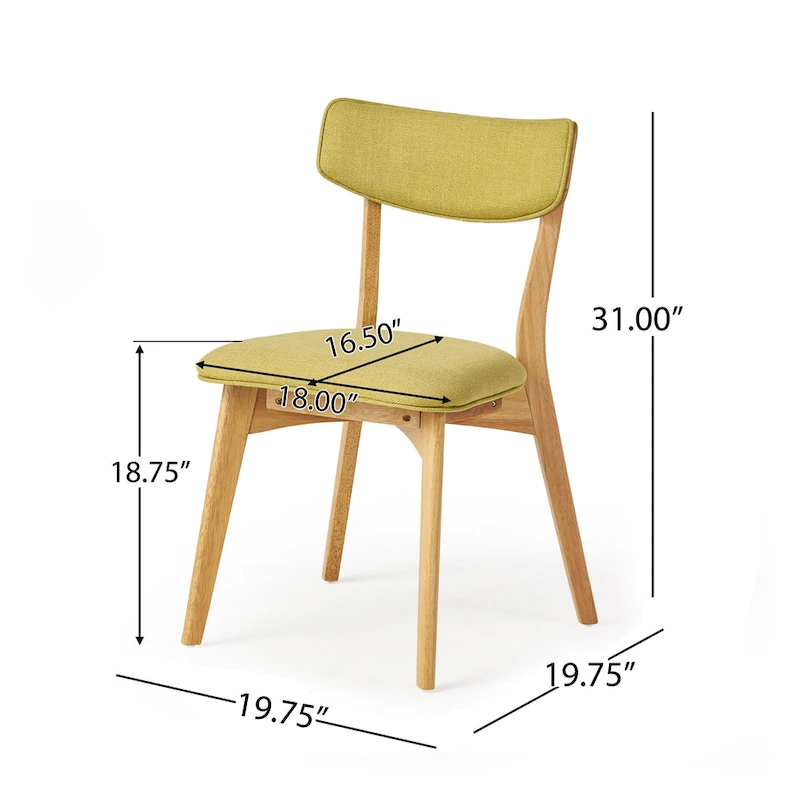 Chazz Mid-Century Modern Upholstered Rubberwood Dining Chairs (Set of 4) by Christopher Knight Home