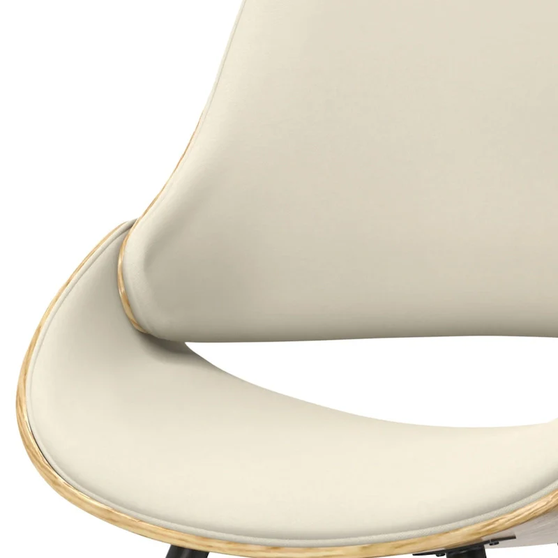 WYNDENHALL Malone Mid Century Modern Bentwood Dining Chair with Light Wood in Polyester linen - 22.8 D x 20.9 W x 30.9H