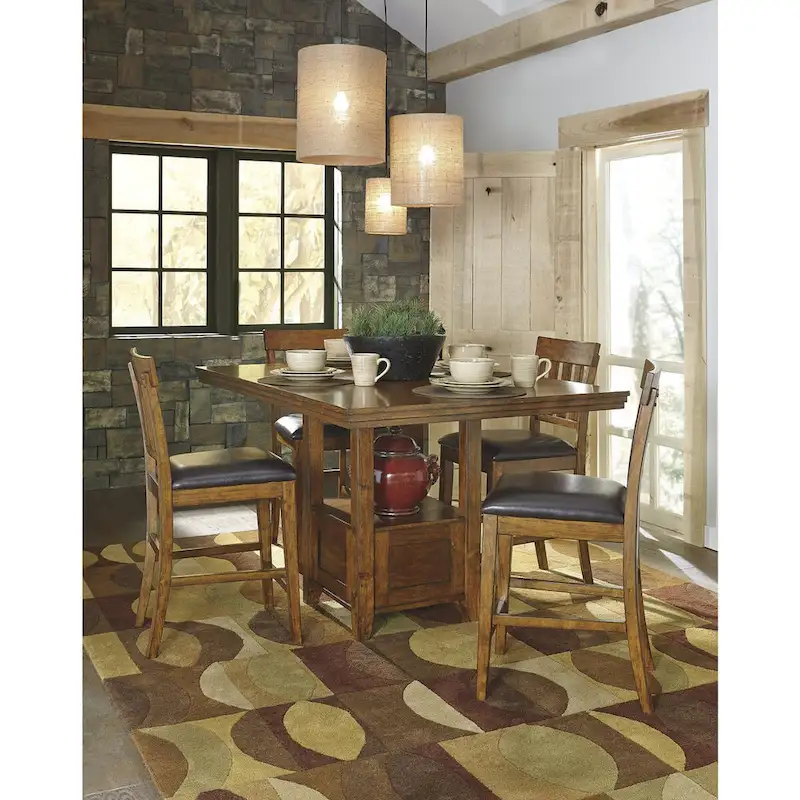 Medium Brown Counter Height Dining Table