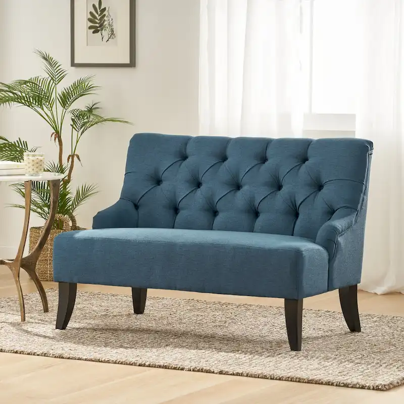 Nicole Polyester Blend Fabric Settee by  - 29.25L x 43.75W x 30.50H