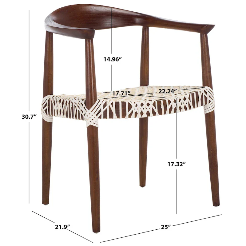 SAFAVIEH Trix Bandelier Black Dining Arm Chair - 24.8 x 18.9 x 30.7 - 25W x 19D x 31H