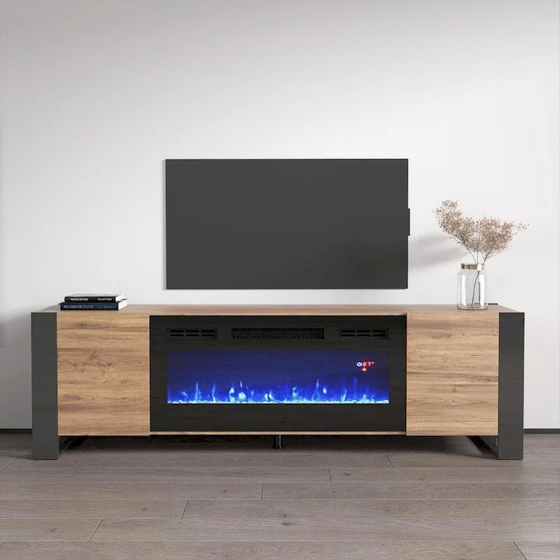 Woody BL-EF Electric Fireplace 77 TV Stand