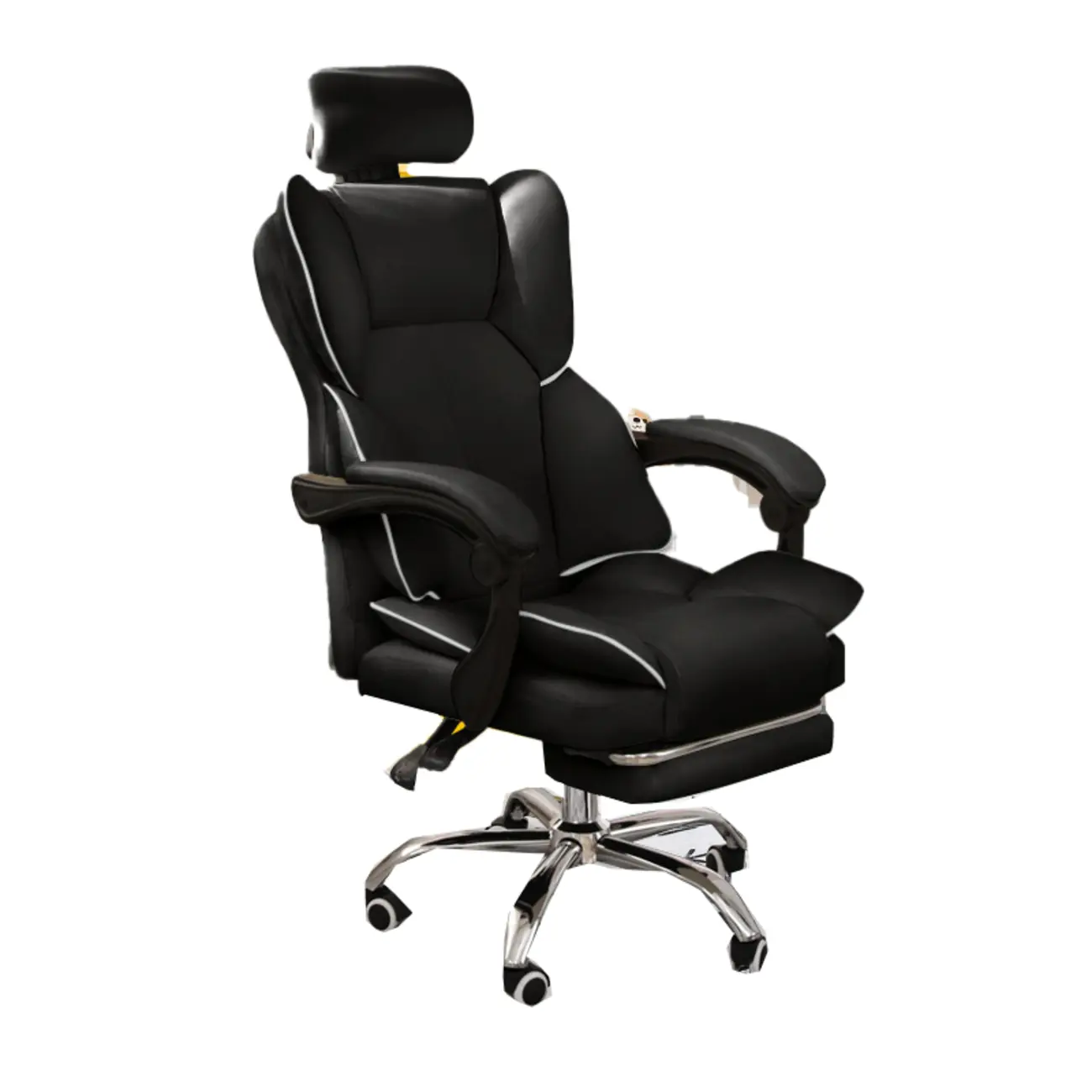 Modern White Leather Reclining Office Chair