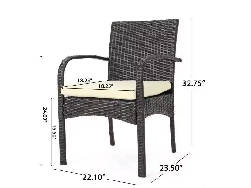 Peterson 3pc Wicker Patio Bistro Set with Cushions: Weather-Resistant, Iron Frame - Christopher Knight Home
