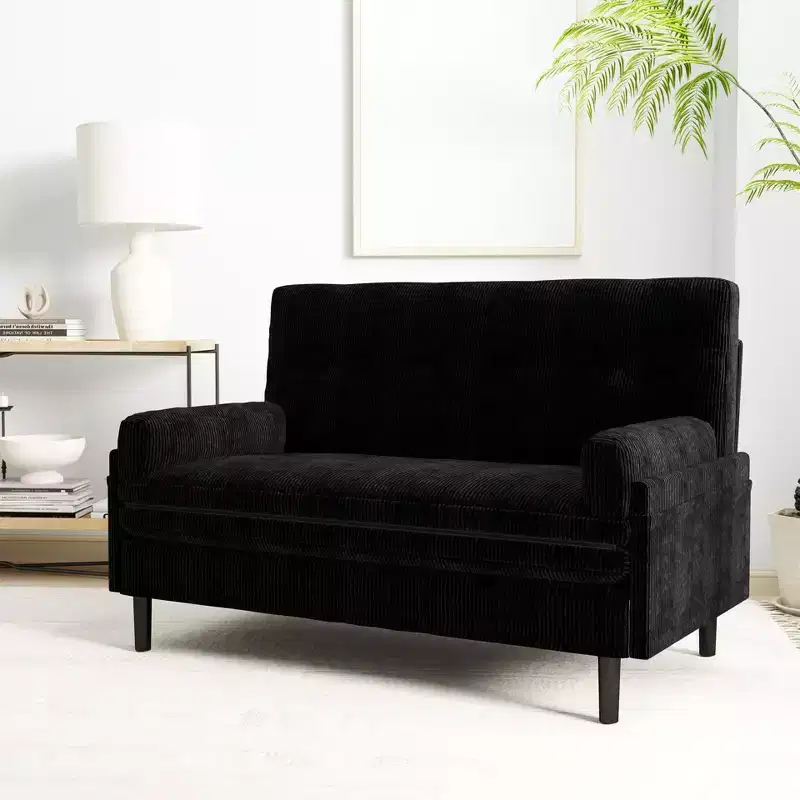 Okak Loveseat Sleeper Sofa, Convertible 2 seater Sofa Bed with Reclining Backrest and 2 Armrests for Small Apartments, living Room