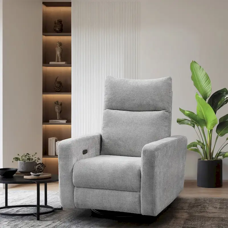 Olmas 33.5 W Power Swivel Glider Recliner with USB Charger