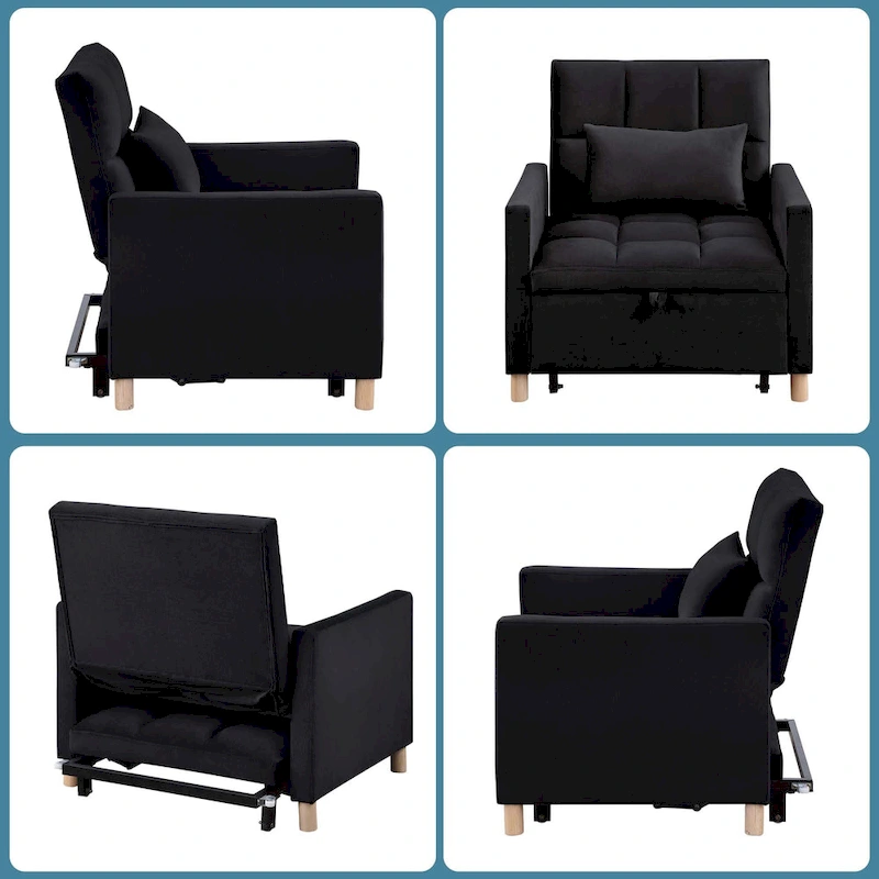 Aukfa Sleeper Chair Bed Convertible Single Sofa Chair with Pillow