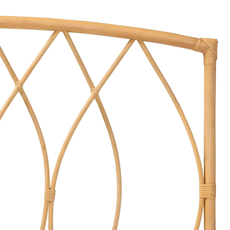 Halia Modern Bohemian Natural Rattan Wall-mountable Headboard-Queen