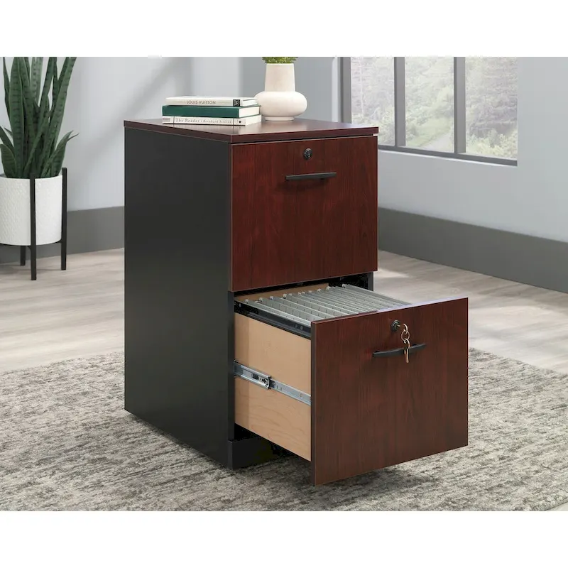 2-Drawer Mobile File Cabinet - Timber Oak & Black