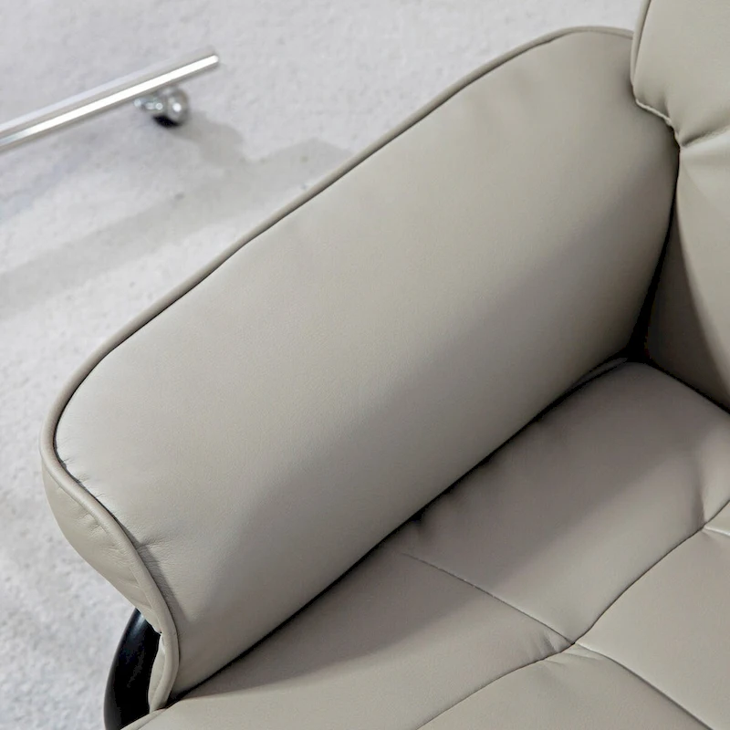 HOMCOM Swivel Recliner Chair and Ottoman, Faux Leather Reclining Chair with High Back