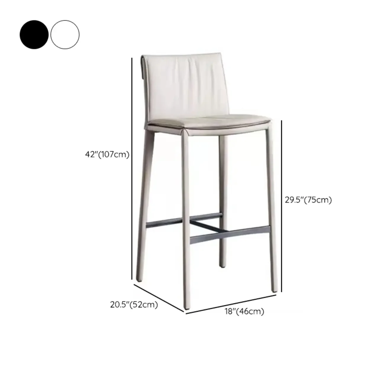 Modern 4-Leg Trestle Footrest Low Back Bar Stools