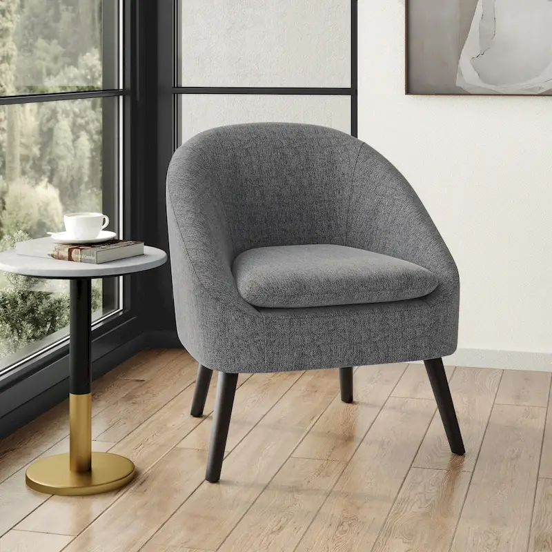 WYNDENHALL Bonita 27 inch Wide Irregular Mid Century Modern Accent Chair - 26.6 D x 26.8 W x 31.5 H