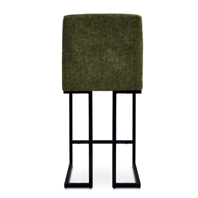 Fabric Counter Stool with Arms - Metal Legs (Set of 2)