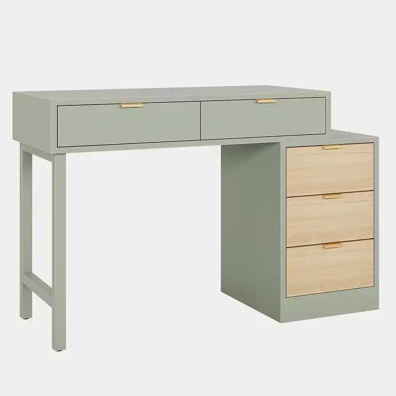 GDFStudio Tout Modern 55 Computer Desk with 5 Drawers