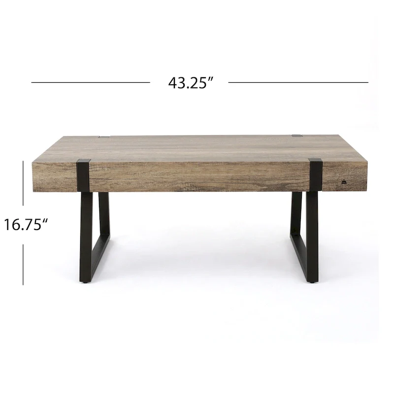 Abitha Faux Wood Coffee Table by Christopher Knight Home - 43.25 L x 23.60 W x 16.75 H