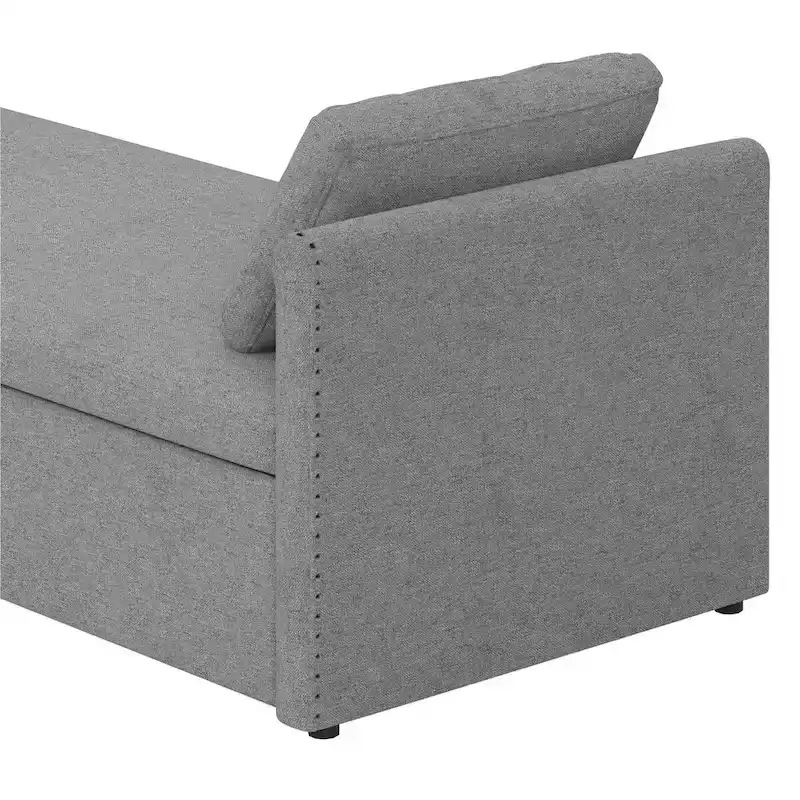 Modern Upholstered Chaise Lounger Daybed with Pillows Small Single Daybed