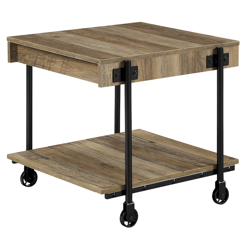 Hyssop Farmhouse 24-inch Steel 1-Shelf End Table by Furniture of America