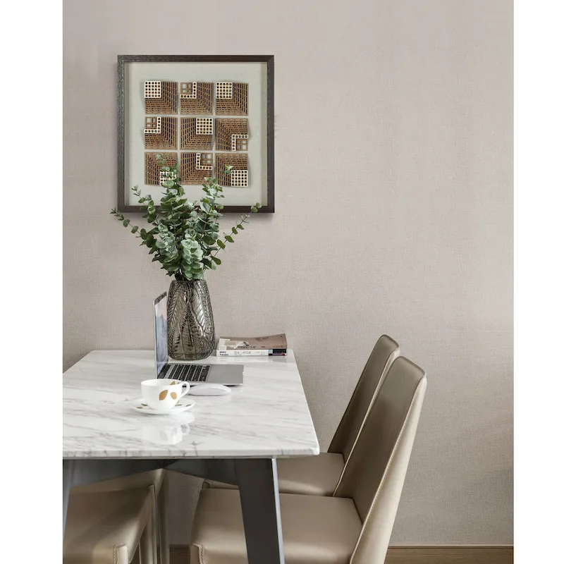 HUJI Abstract 3D Wood Carving Shadow Box Wall Decor - 23.6 x23.6