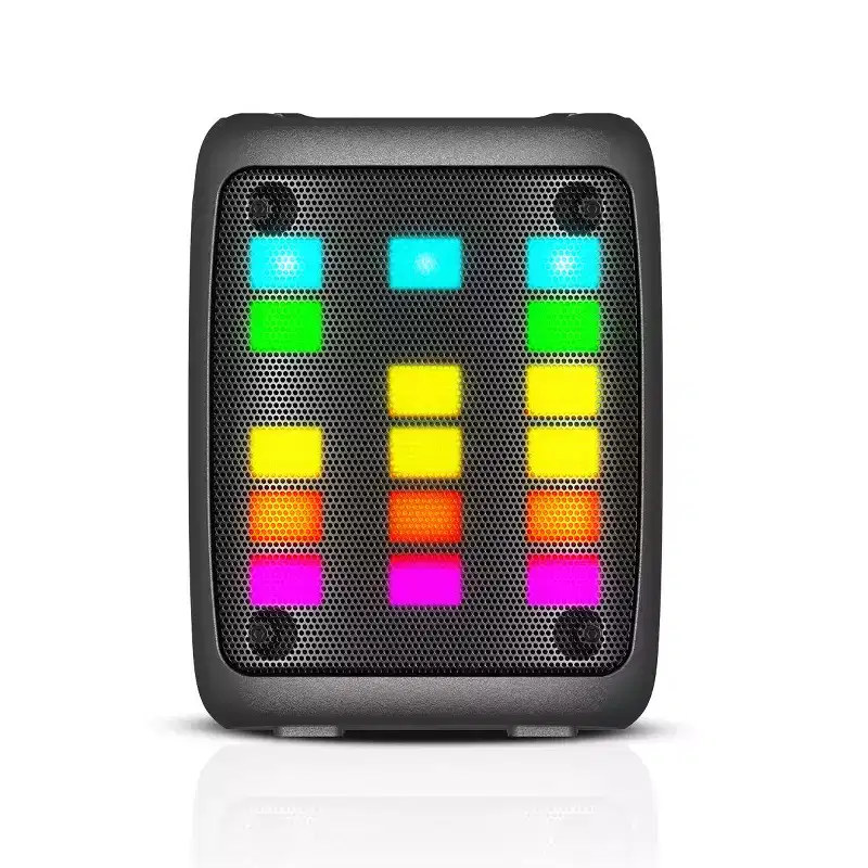 RCA Disco 103 RGB Wireless Mini Portable Party Speaker with LED Show Lights and 3 Woofer