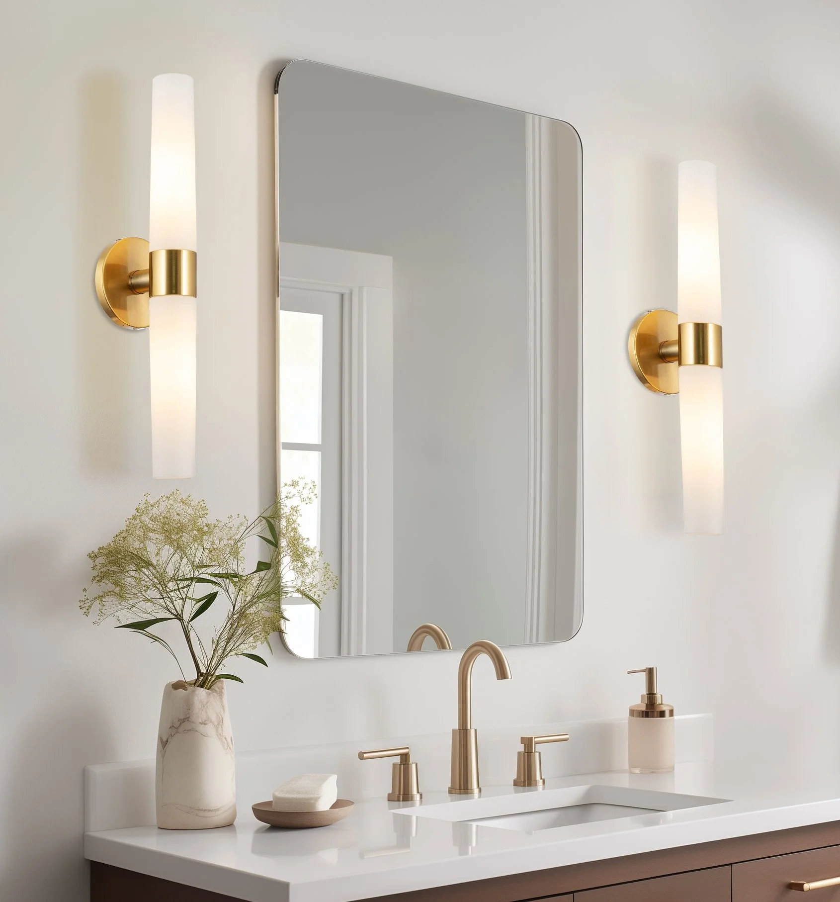 Duo 21 2-Light Modern Bathroom / Vanity Wall Sconce