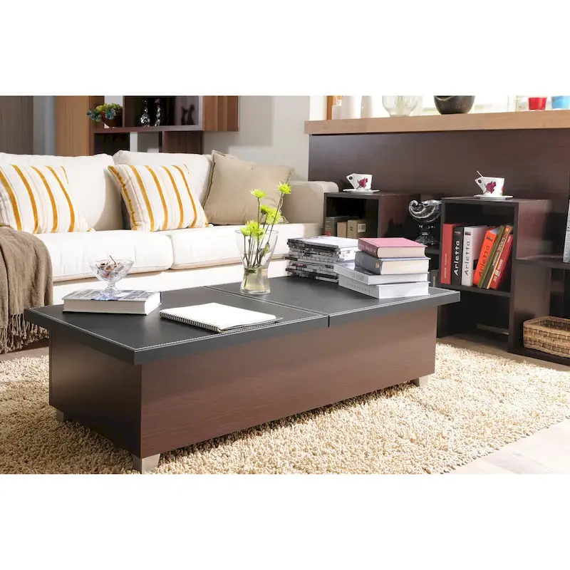 47-Inch Leatherette Top Coffee Table