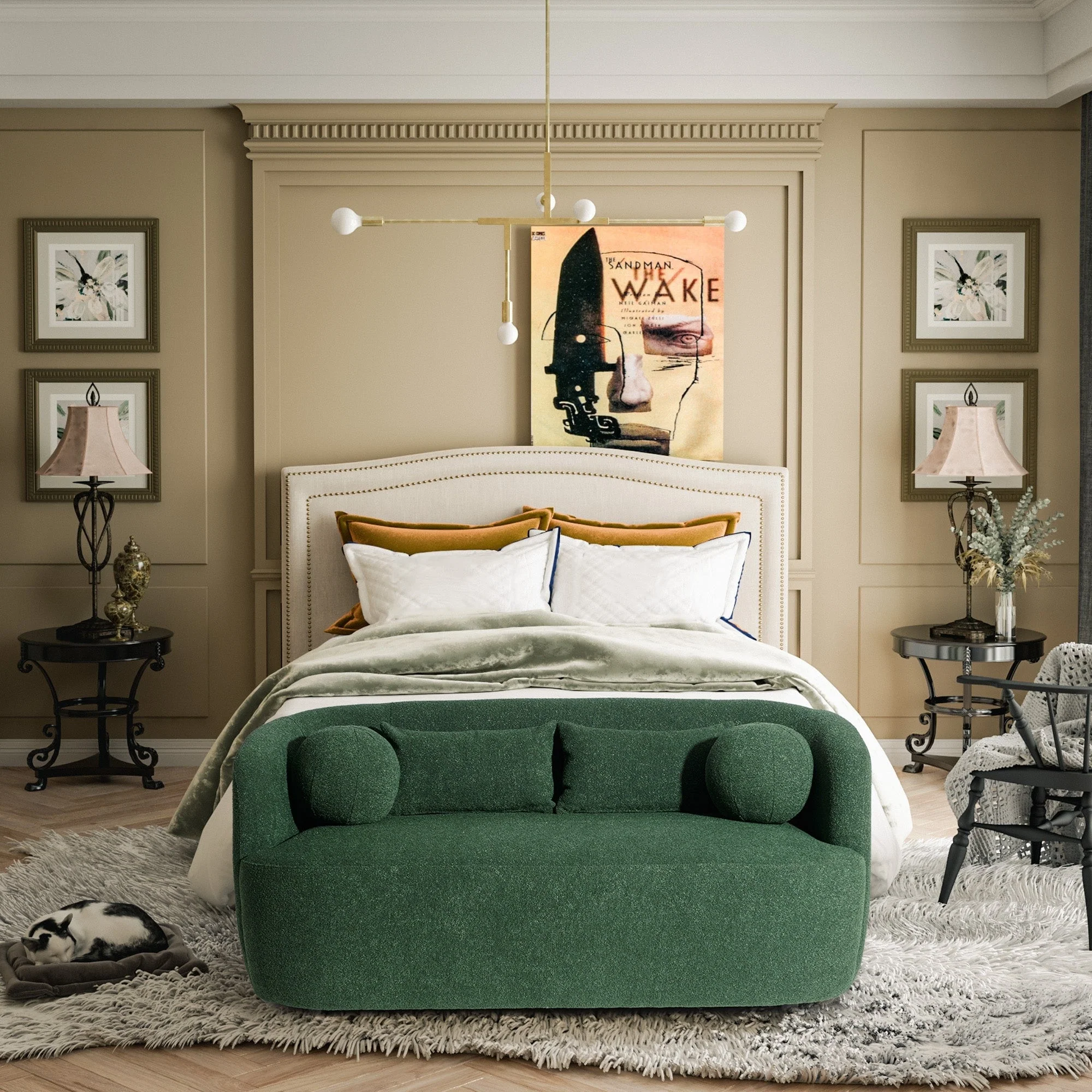 KINWELL Boucle Upholstered 2-Seats Loveseat with Pillows