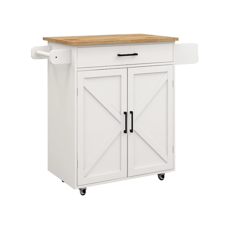 Kitchen island rolling trolley cart