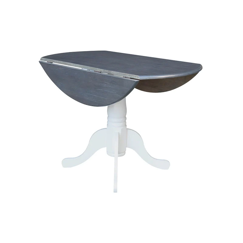 42 in. Drop Leaf Table with 4 Cross Back Dining Chairs - 5 Piece Set