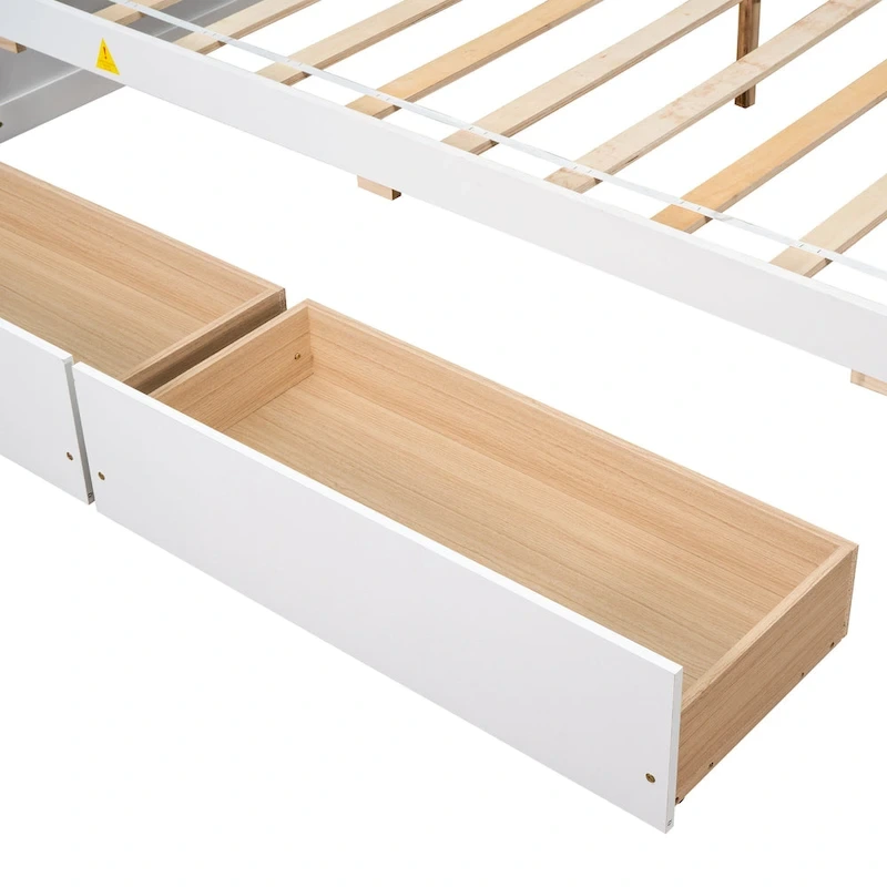 Full Bed with Side Bookcase Drawers