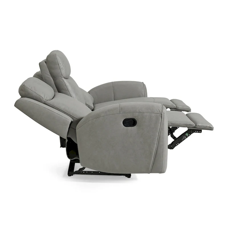 Roundhill Furniture Wesley Transitional Manual Reclining Sofa, Gray