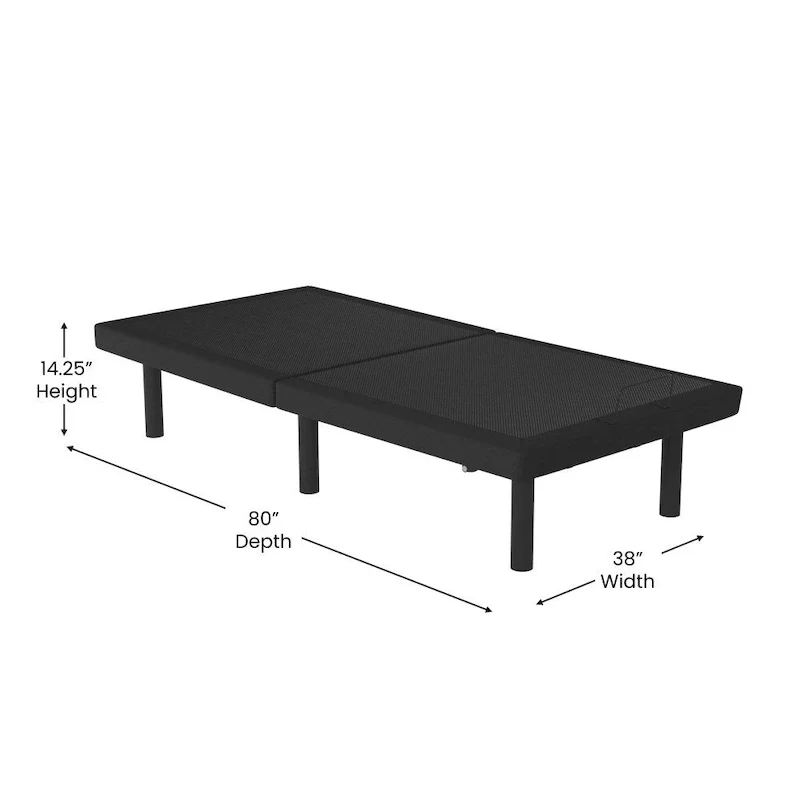 Anti-skid Upholstered Adjustable Bed Base with Wireless Remote