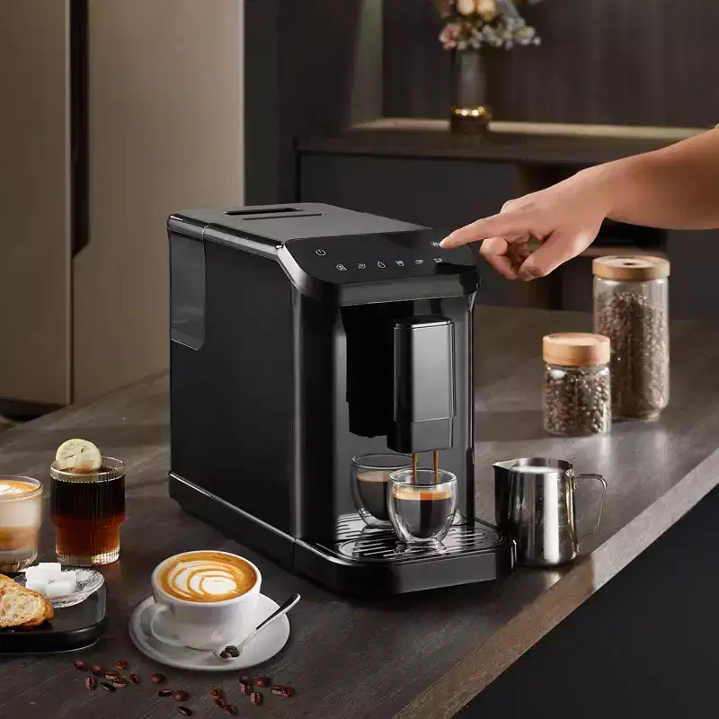 VEVOR Automatic Espresso Machine,Built-In Grinder, 15Bar Auto Coffee Machine with 15-Level Grinding Settings, Professional Espresso Coffee Maker,Black