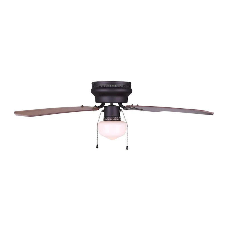 Neptune 42 inch Hugger Mount Farmhouse Style Transitional Ceiling Fan - Oil Rubbed Bronze