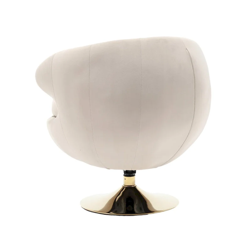 HOMEFUN Velvet 360 Degree Swivel Right Cuddle Barrel Accent Chairs