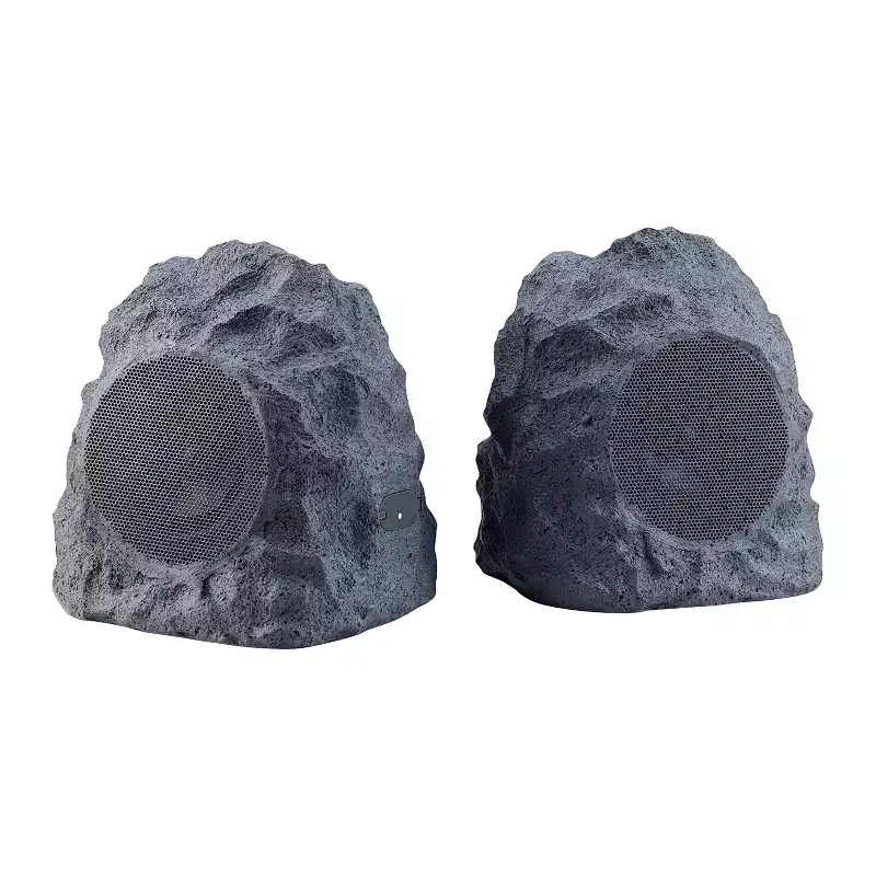 Gemini GHRK-400-PR Bluetooth TWS 40-Watt-Peak Outdoor Rock Speaker Set for Waterproof Patio Sound System, 2 Count