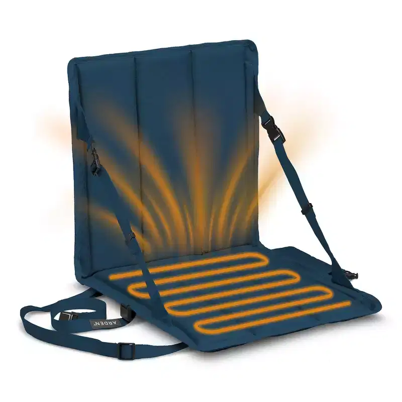 ARDEN Heated Stadium Seat, Foldable, Lightweight With Carrying Strap, Foam Cushion For Comfort, Adjustable, Back Support