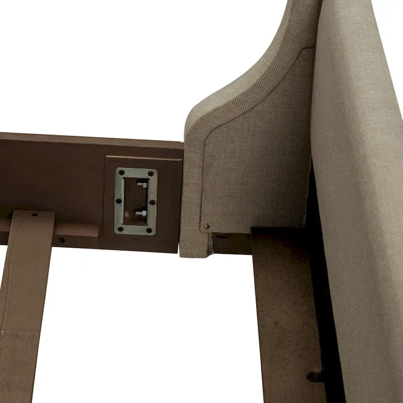 Dusty Taupe King Upholstered Shelter Bed for 2