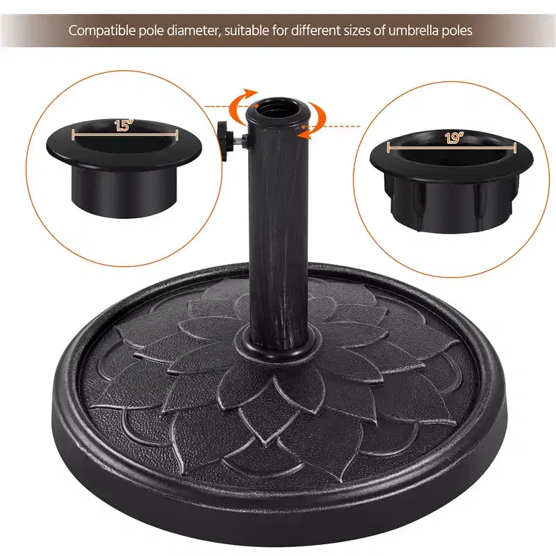 Yaheetech Heavy Duty Umbrella Base Stand with Flower Petal Pattern