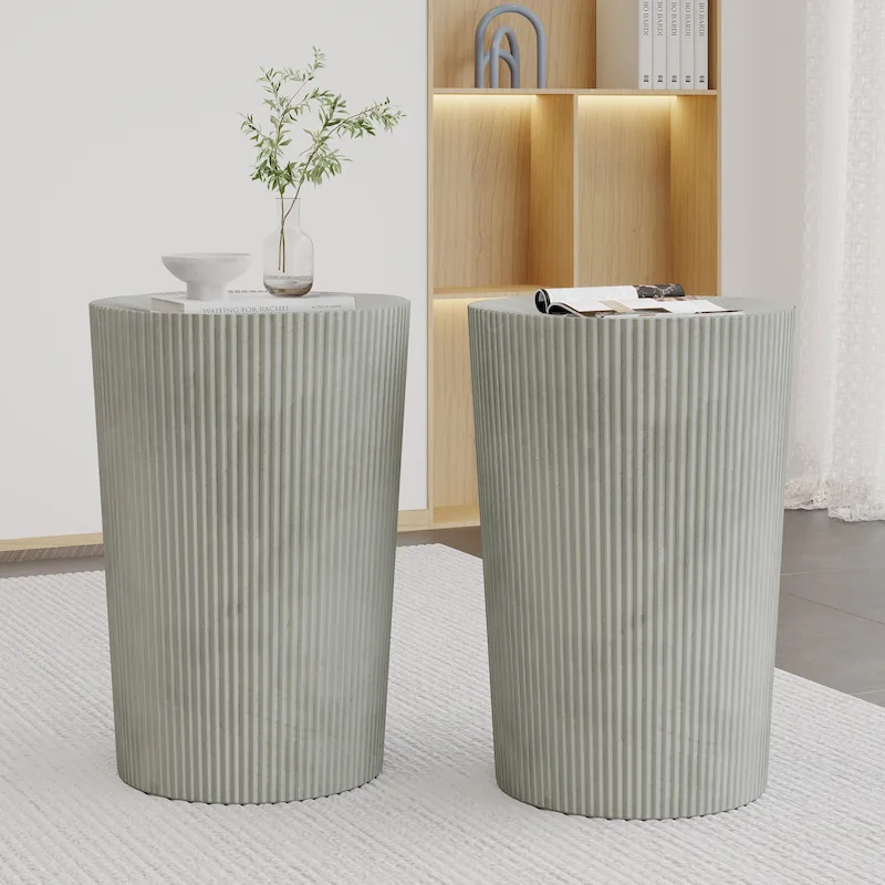 Iron Sunburst Side Tables with Corrugated Texture – Antique Silver / Gold / Bronze