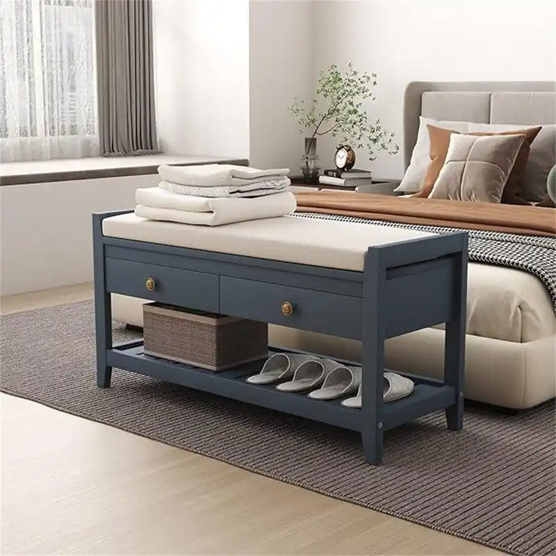 Shoe Storage Bench with 2 Drawers - 14 D x 39 W x 20 H